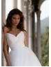 Strapless White Satin Tulle Simple Wedding Dress